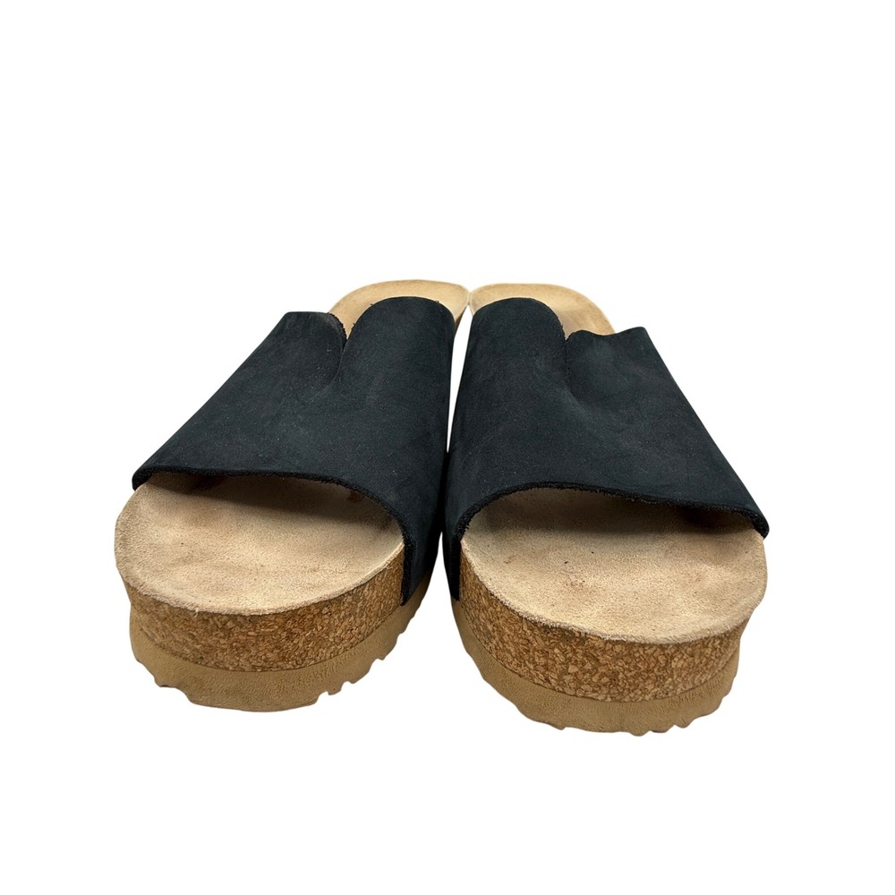 Mephisto Lisane Wedge Sandals Size 38 Navy Suede Cork Sole Everyday Comfort US 8 - Picture 6 of 8